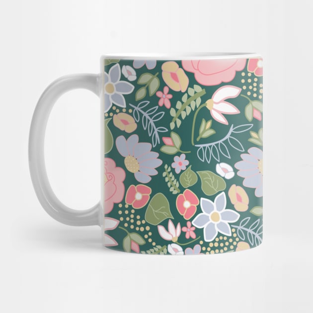 Folksy Floral Pattern by LozzieElizaDesigns